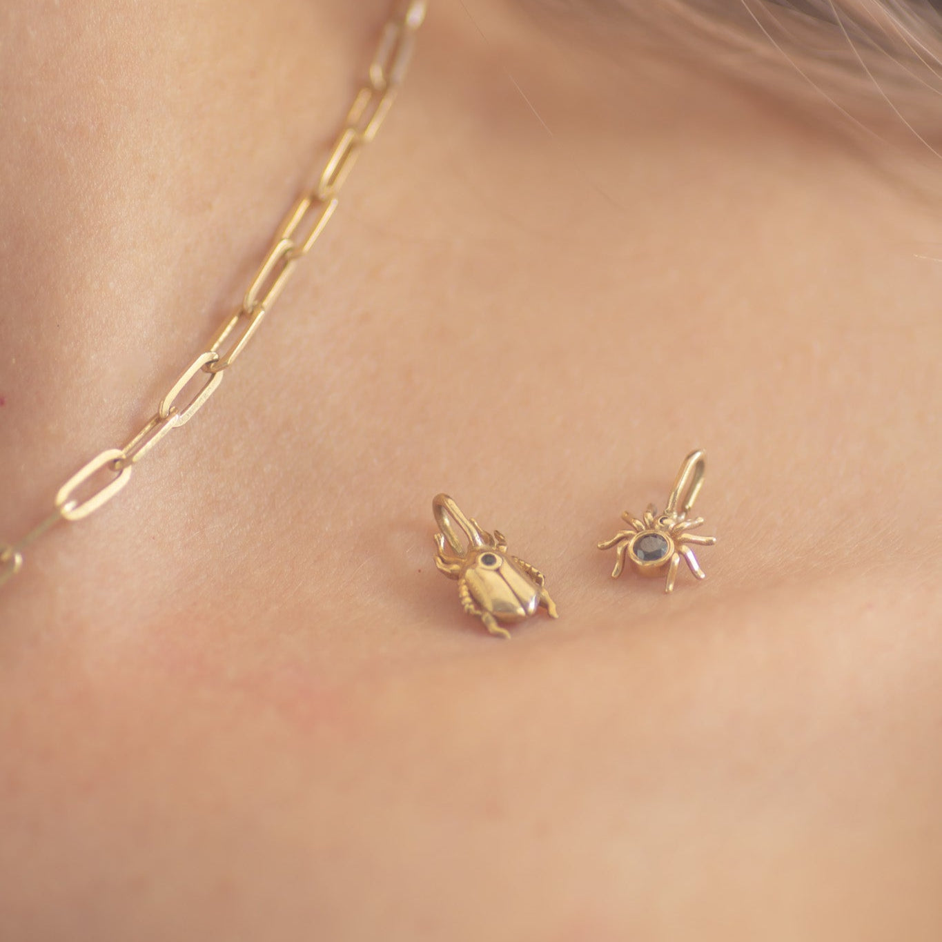 Stag Beetle Charm 14k gold
