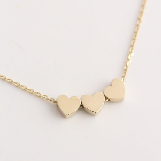 Custom Heart Bead Necklace 14k gold