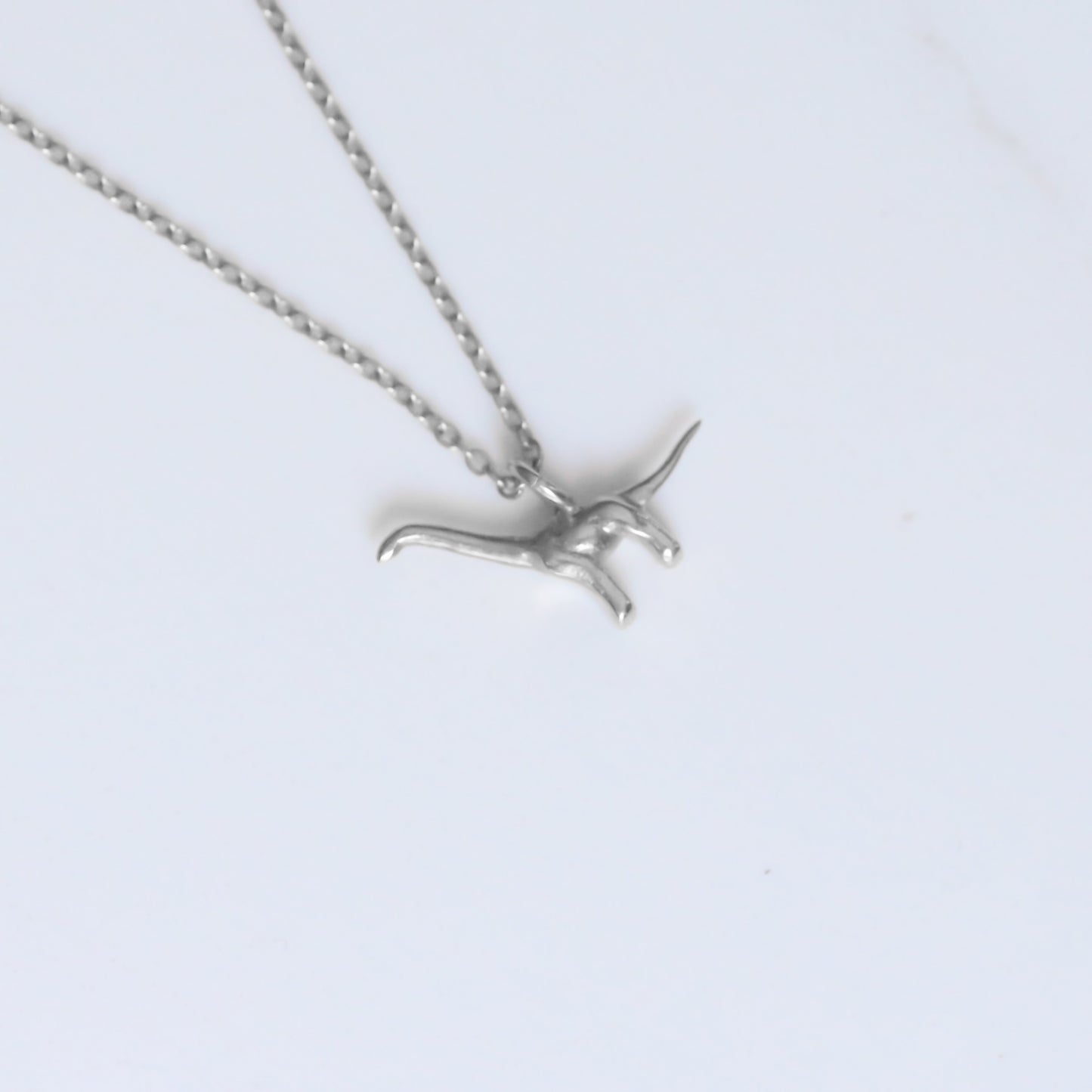 Dinosaur necklace silver