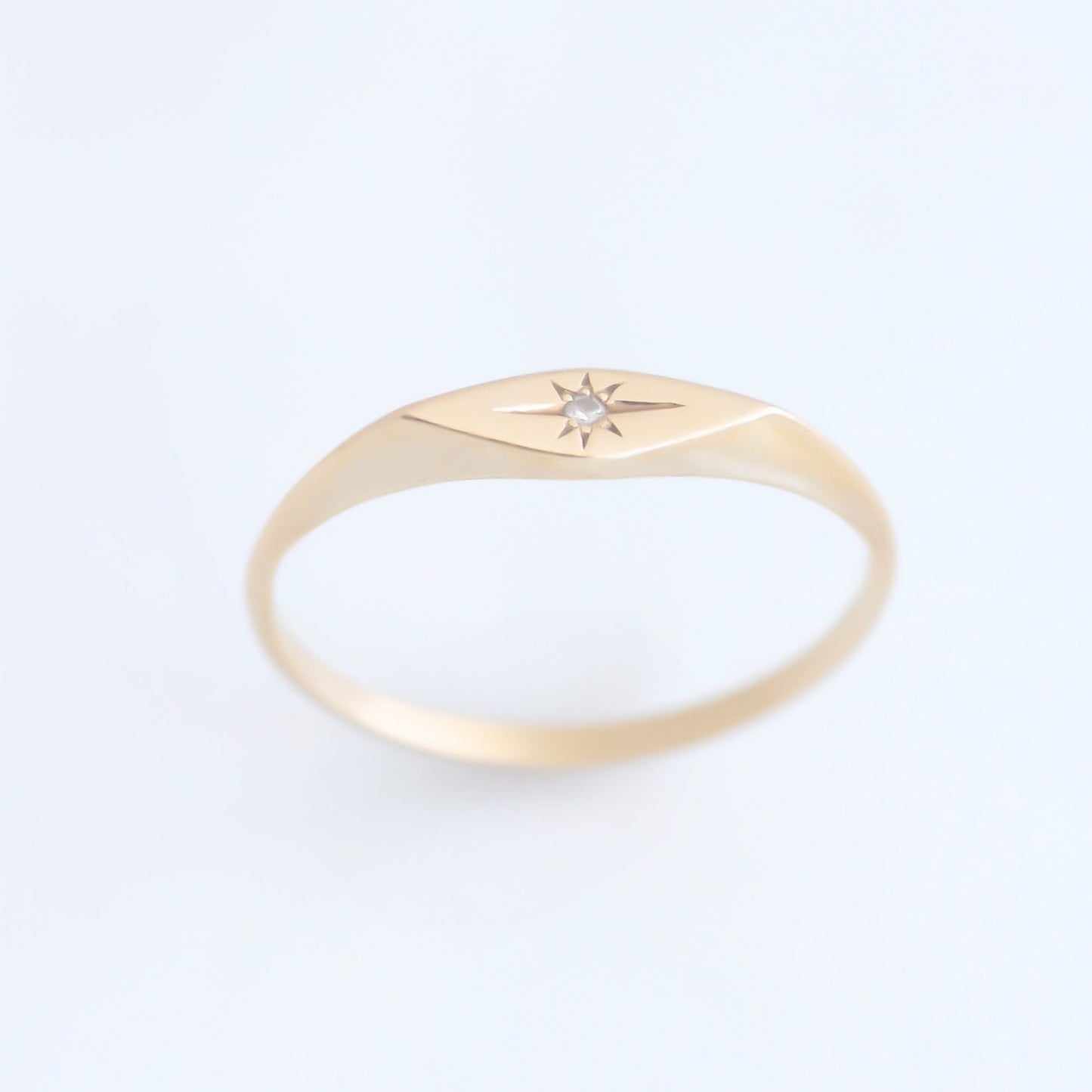 Mini Marquise signet ring 14k gold