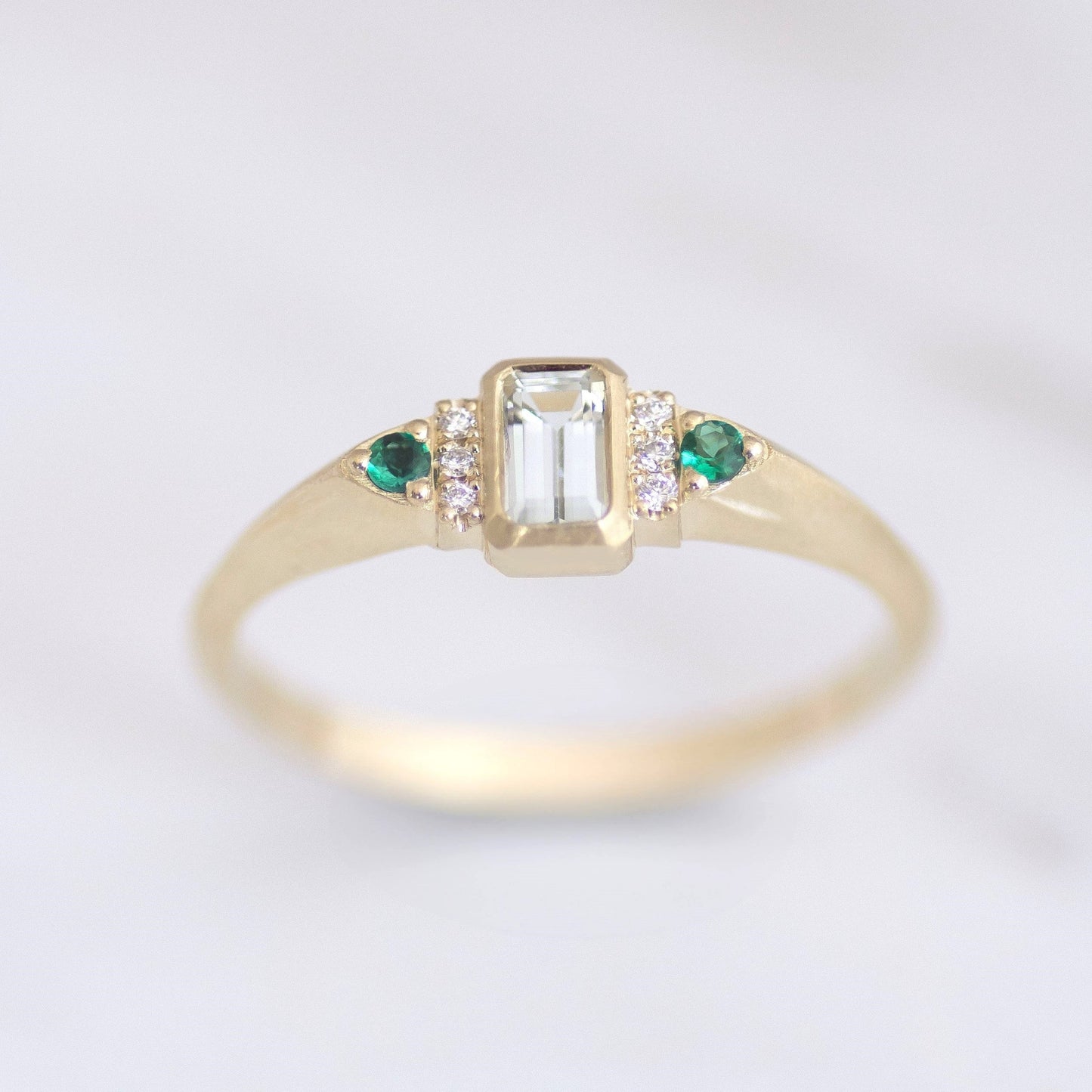 Aqua Signet Ring 14k gold