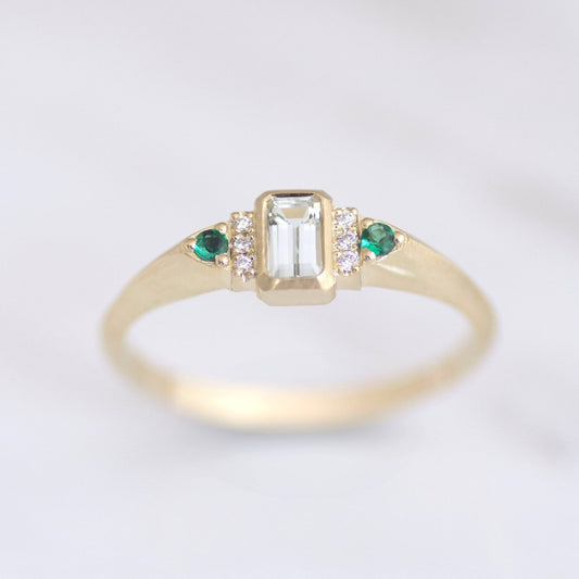 Aqua Signet Ring 14k gold