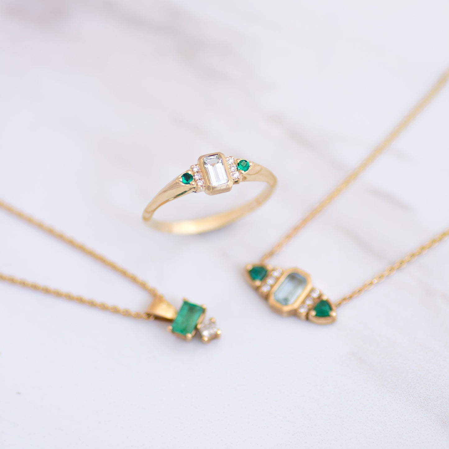 Aqua Signet Ring 14k gold