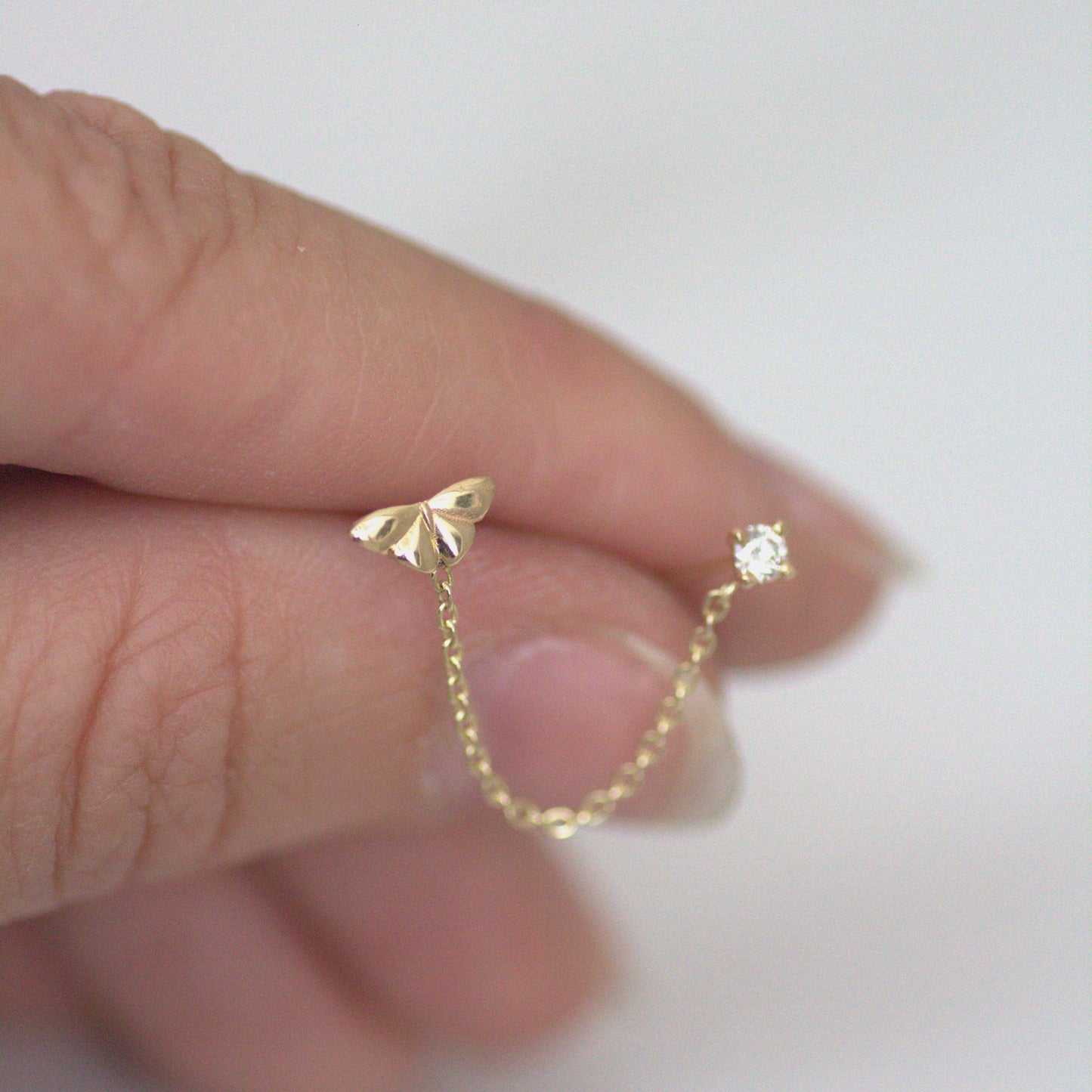 Butterfly to Diamond earring