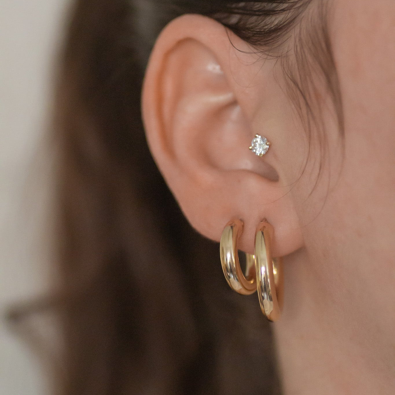 Large Chunky Hoops 14k gold