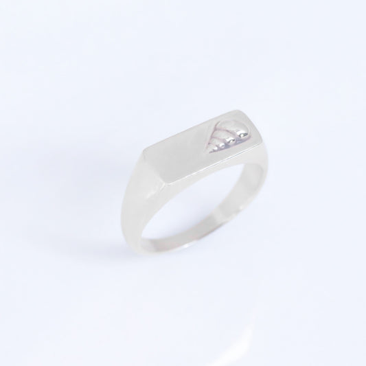 Conch Shell Signet Ring silver