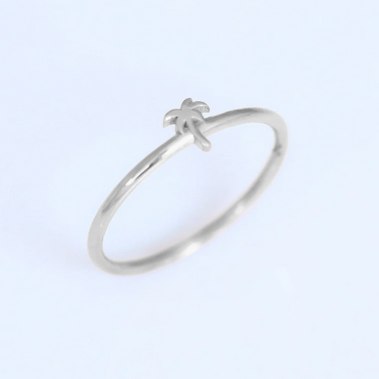Mini Palm Tree ring silver