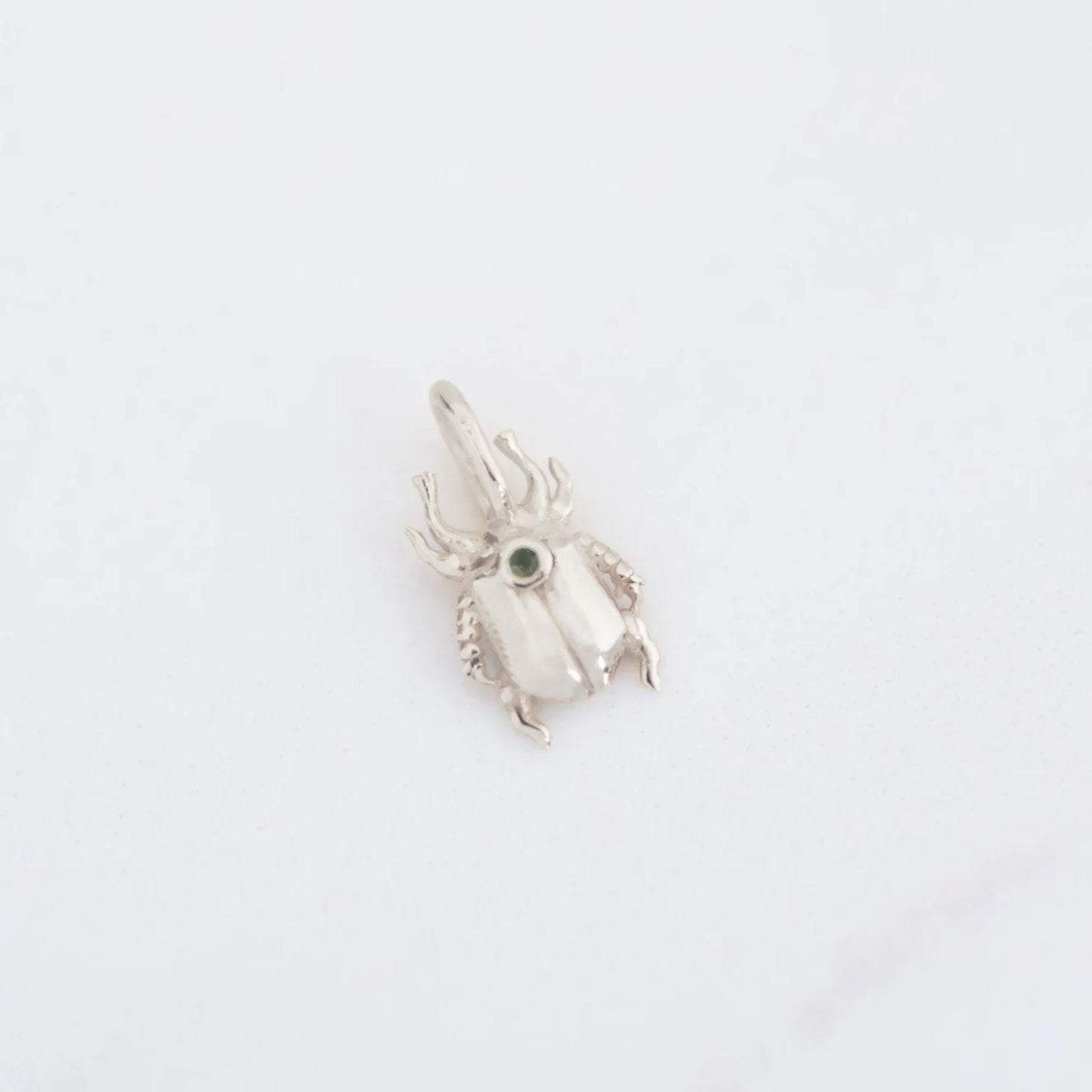 Stag Beetle Charm silver