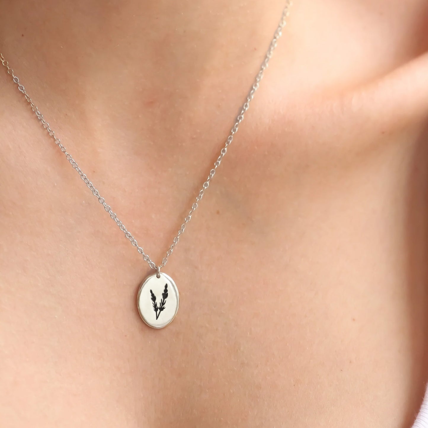 Lavender necklace silver
