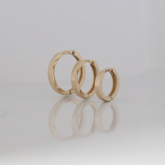 Square Classic Hoops 14k gold