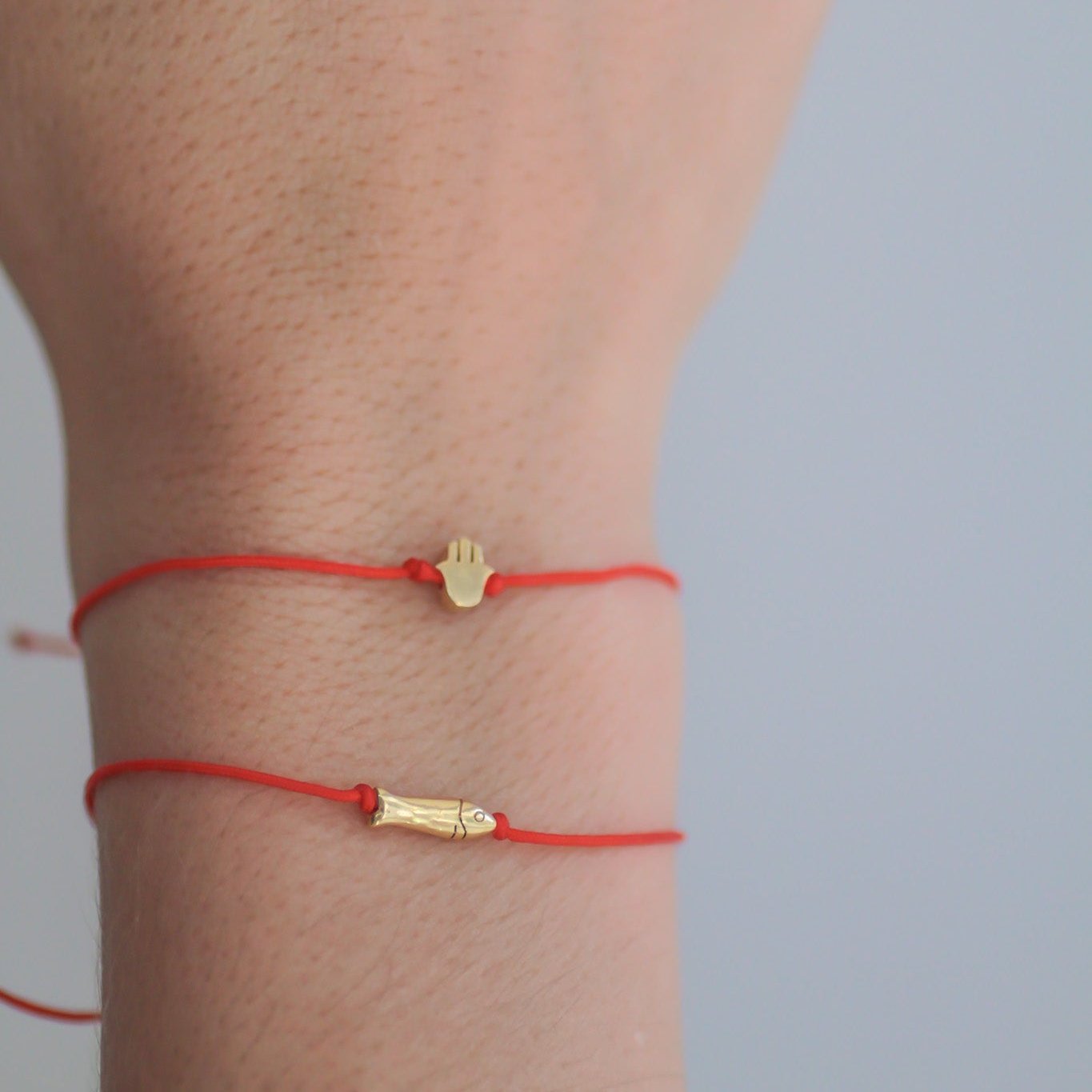 Lucky Fish Bead bracelet 14k gold
