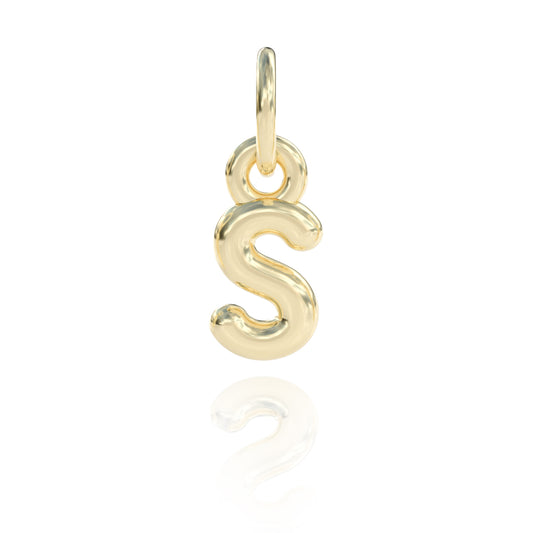 Letter S Charm 14k gold