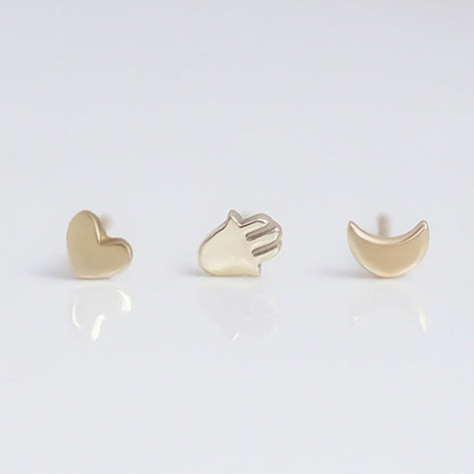 Tiny Golden Studs set 14k gold