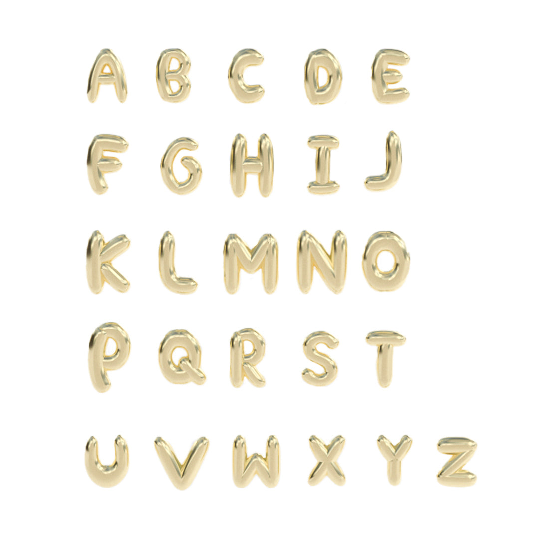 Birthstone Charm & Letter Necklace 14k gold