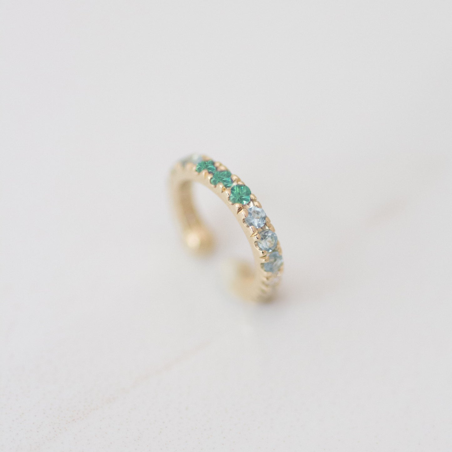 Emerald Aqua Cuff 14k gold