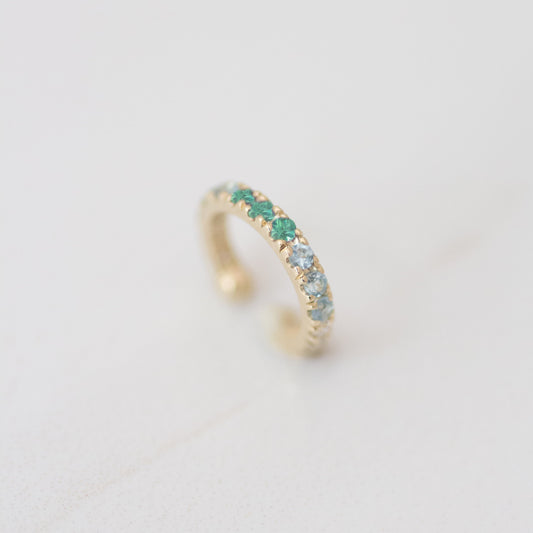 Emerald Aqua Cuff 14k gold