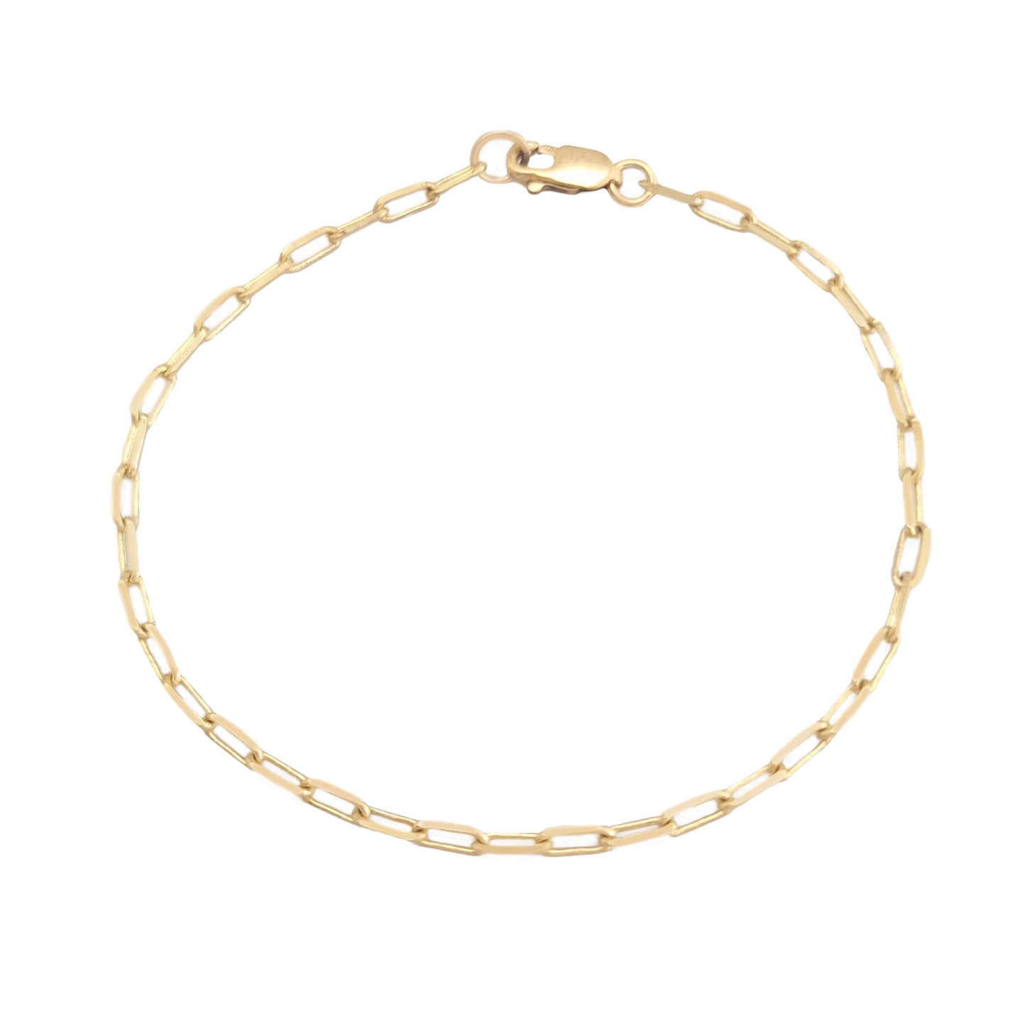 Mini Paperclip Chain bracelet 14k gold