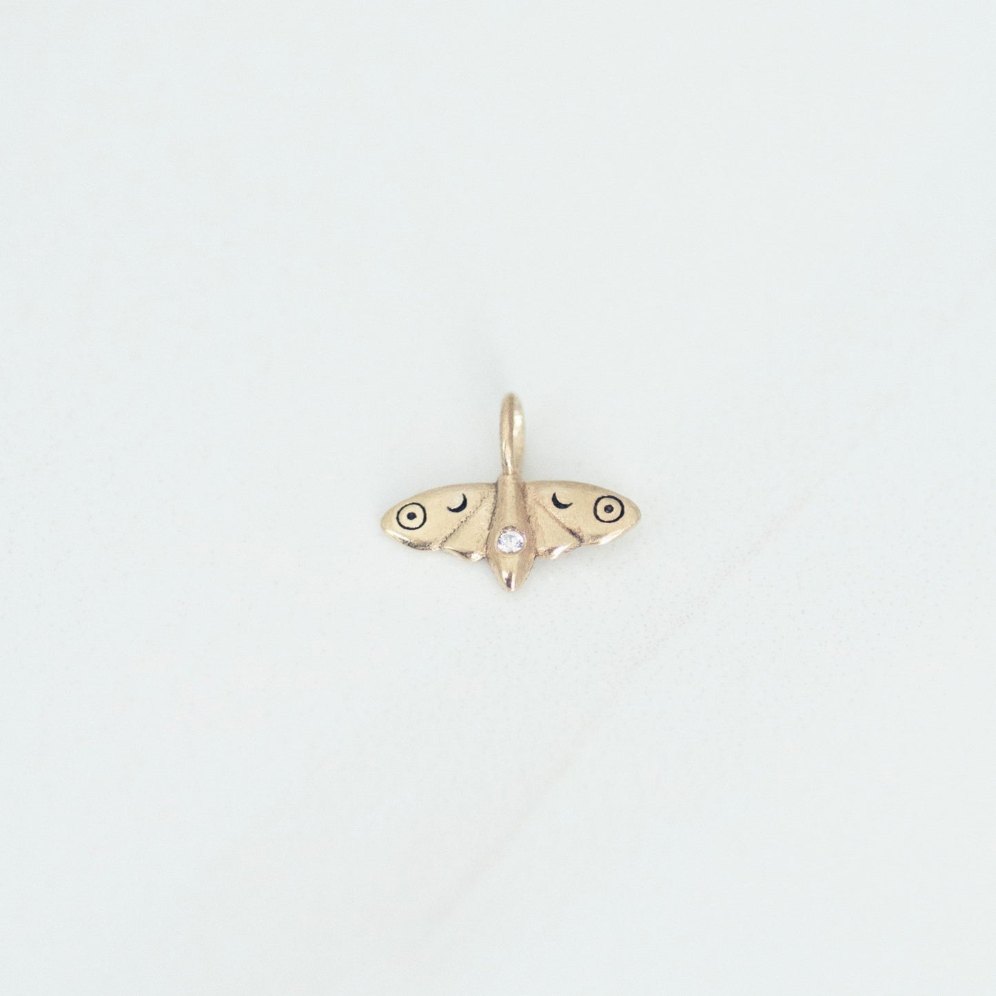 Mini Mystic Moth Charm 14k gold