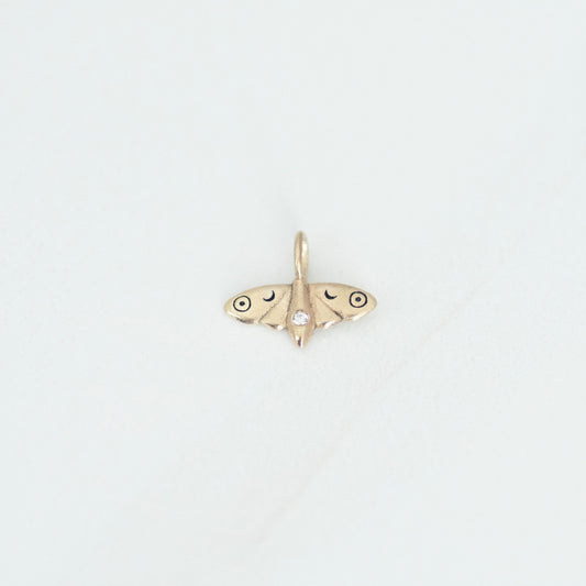 Mini Mystic Moth Charm 14k gold