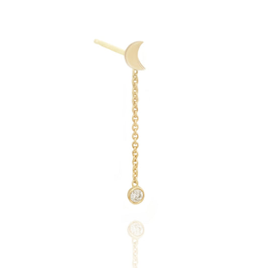 Falling star stud 14k gold