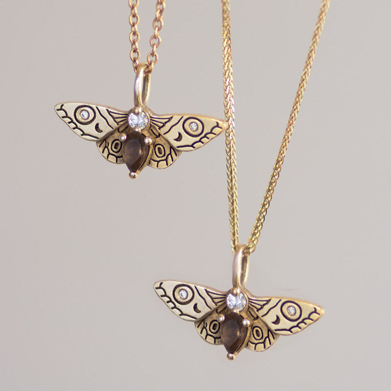Moth Pendant 14k gold