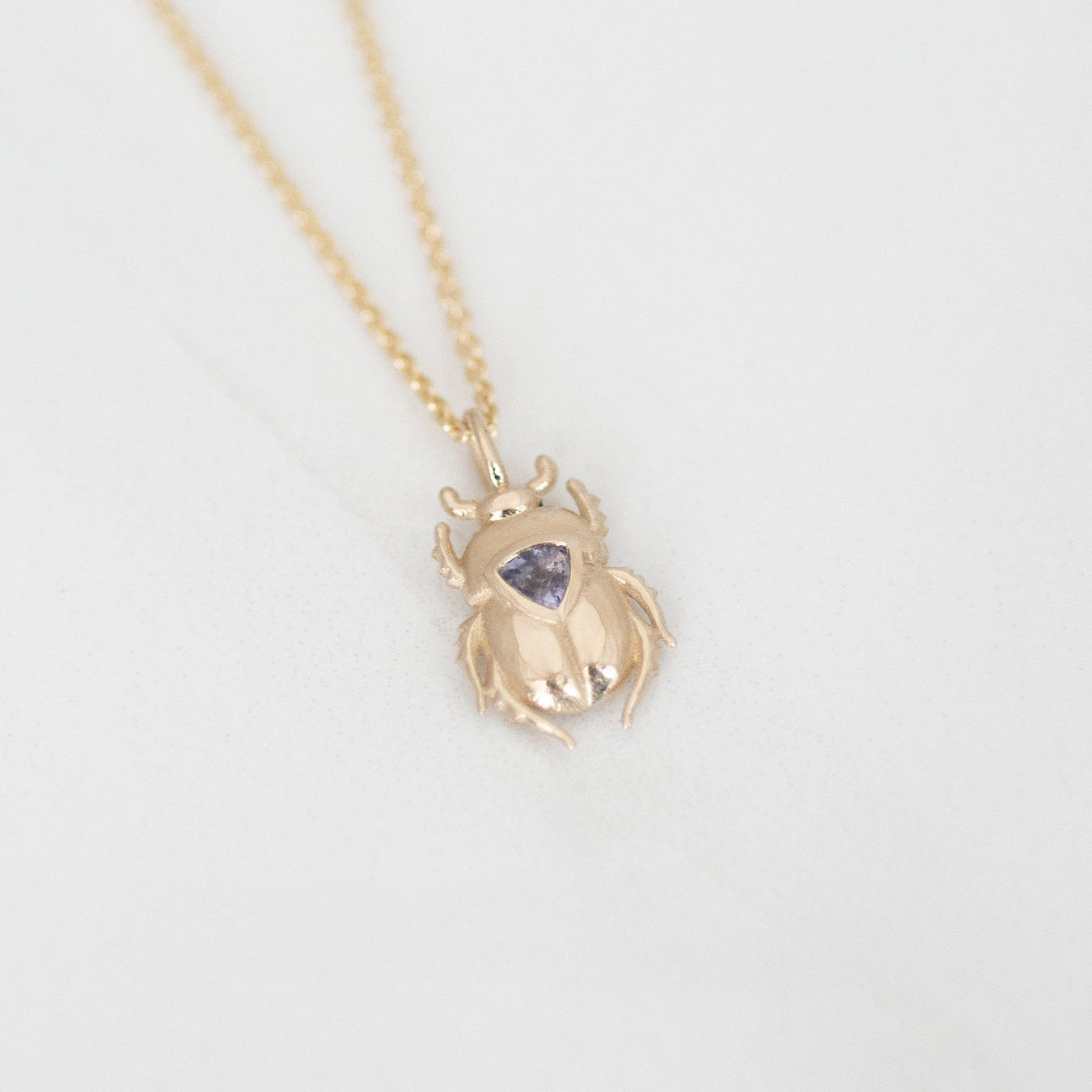 Purple Scarab Beetle 14k gold