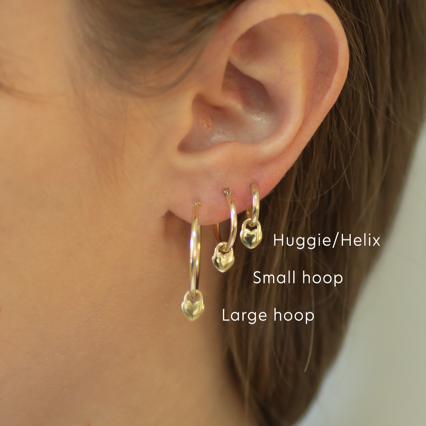 Heart Locket Small Hoop 14k gold