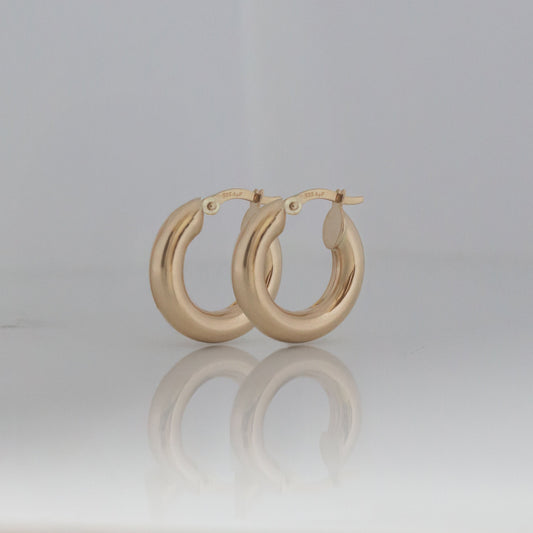 Medium Chunky Hoops 14k gold