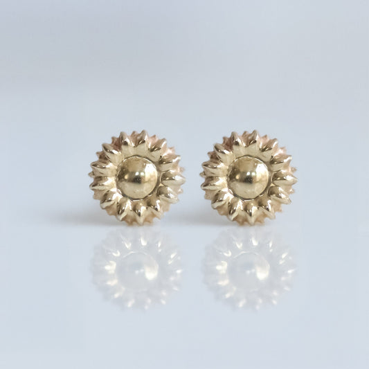 Sunflower studs 14k gold