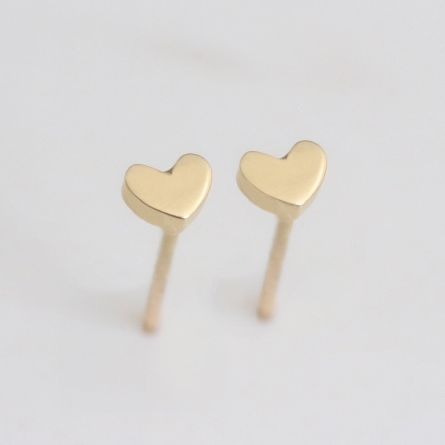 Tiny Heart studs 14k gold
