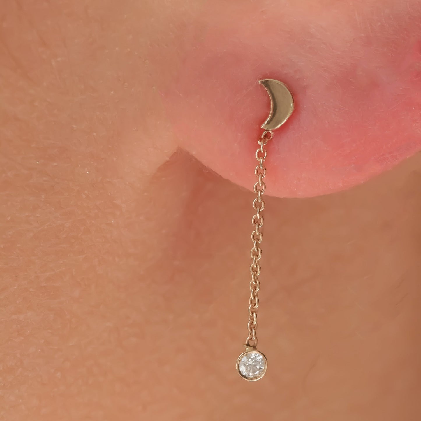 Falling star stud 14k gold