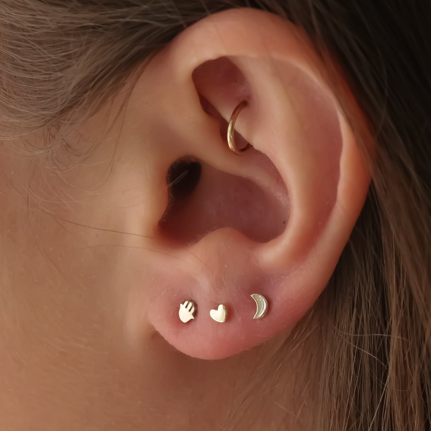 Tiny Golden Studs set 14k gold