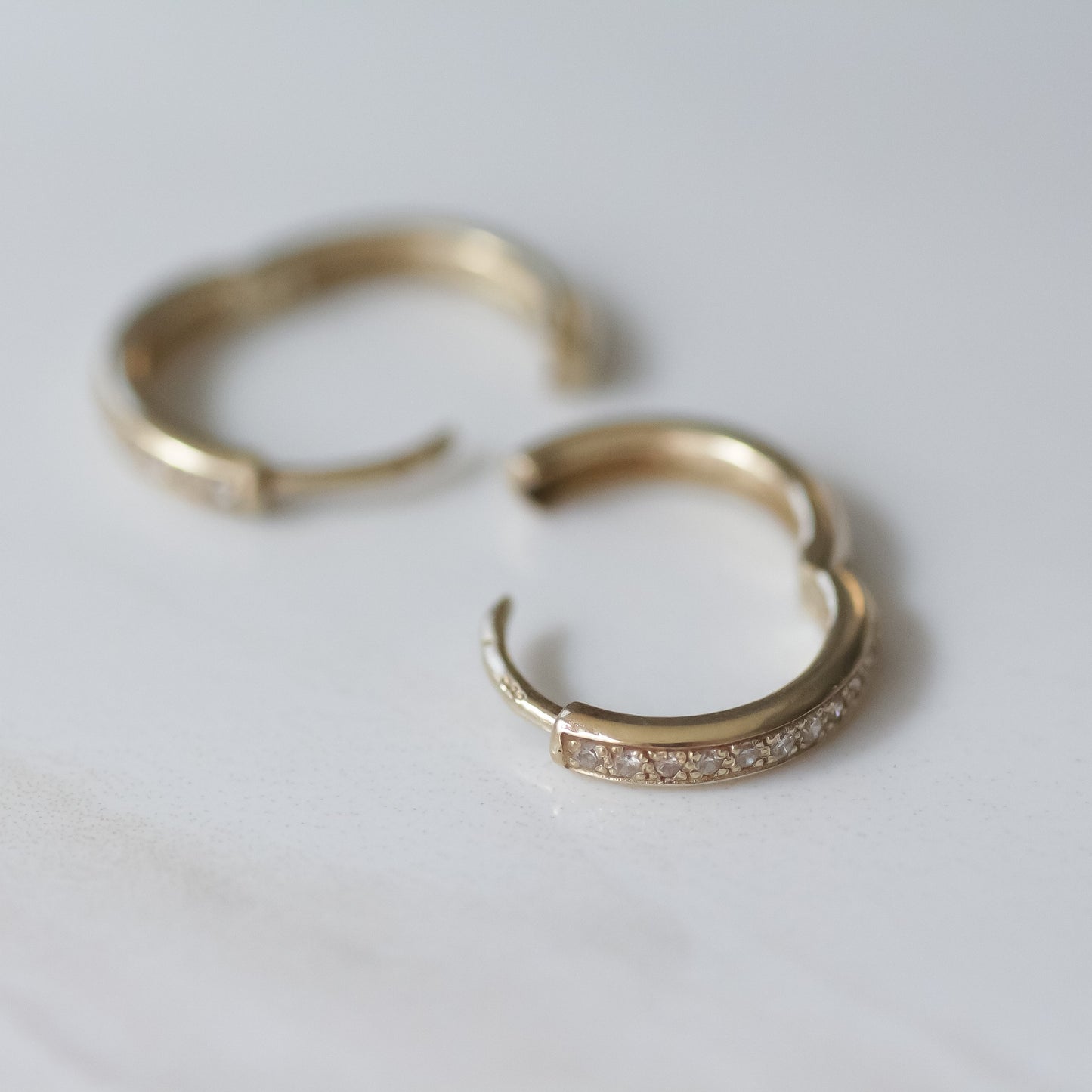 Diamond Hoops 14k gold