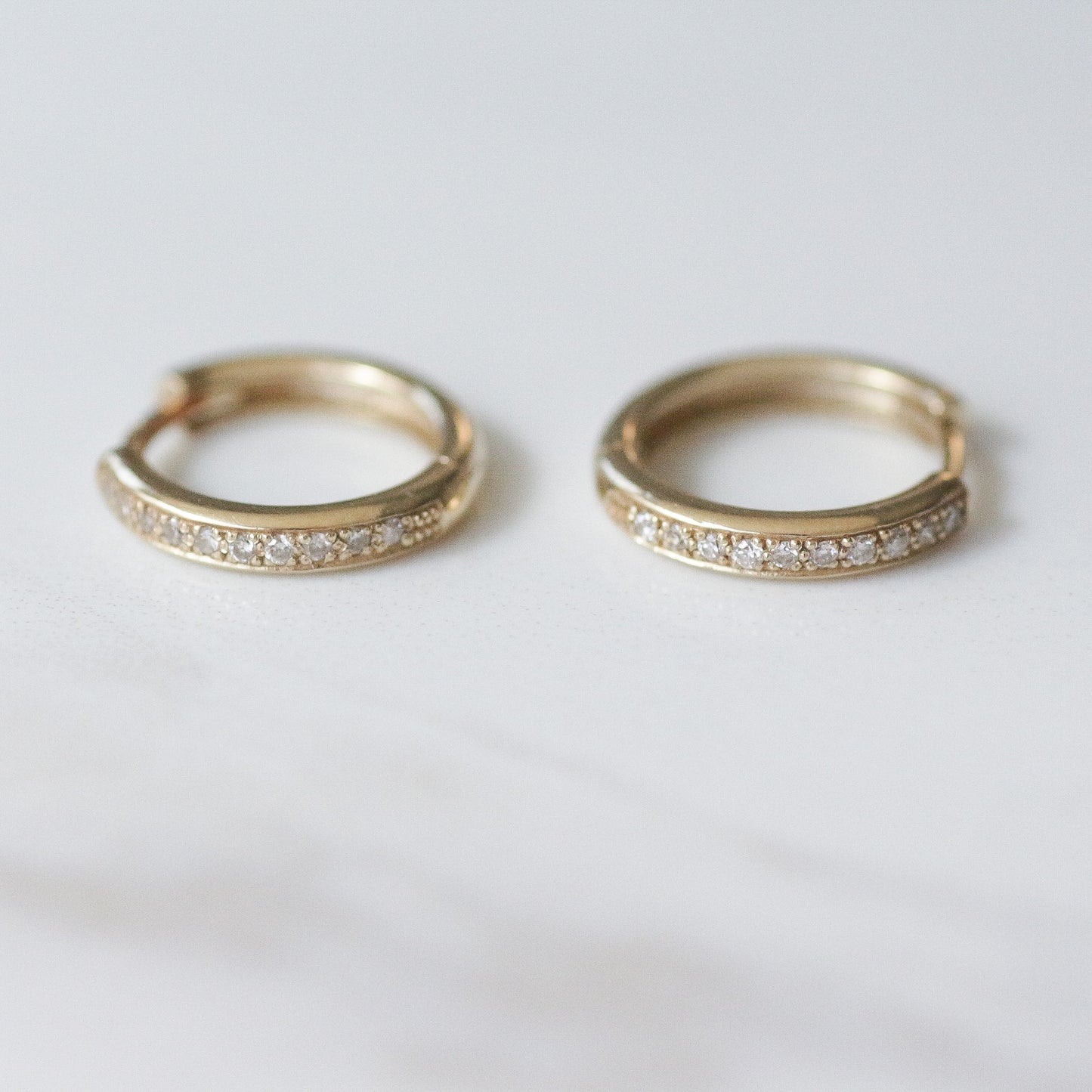 Diamond Hoops 14k gold