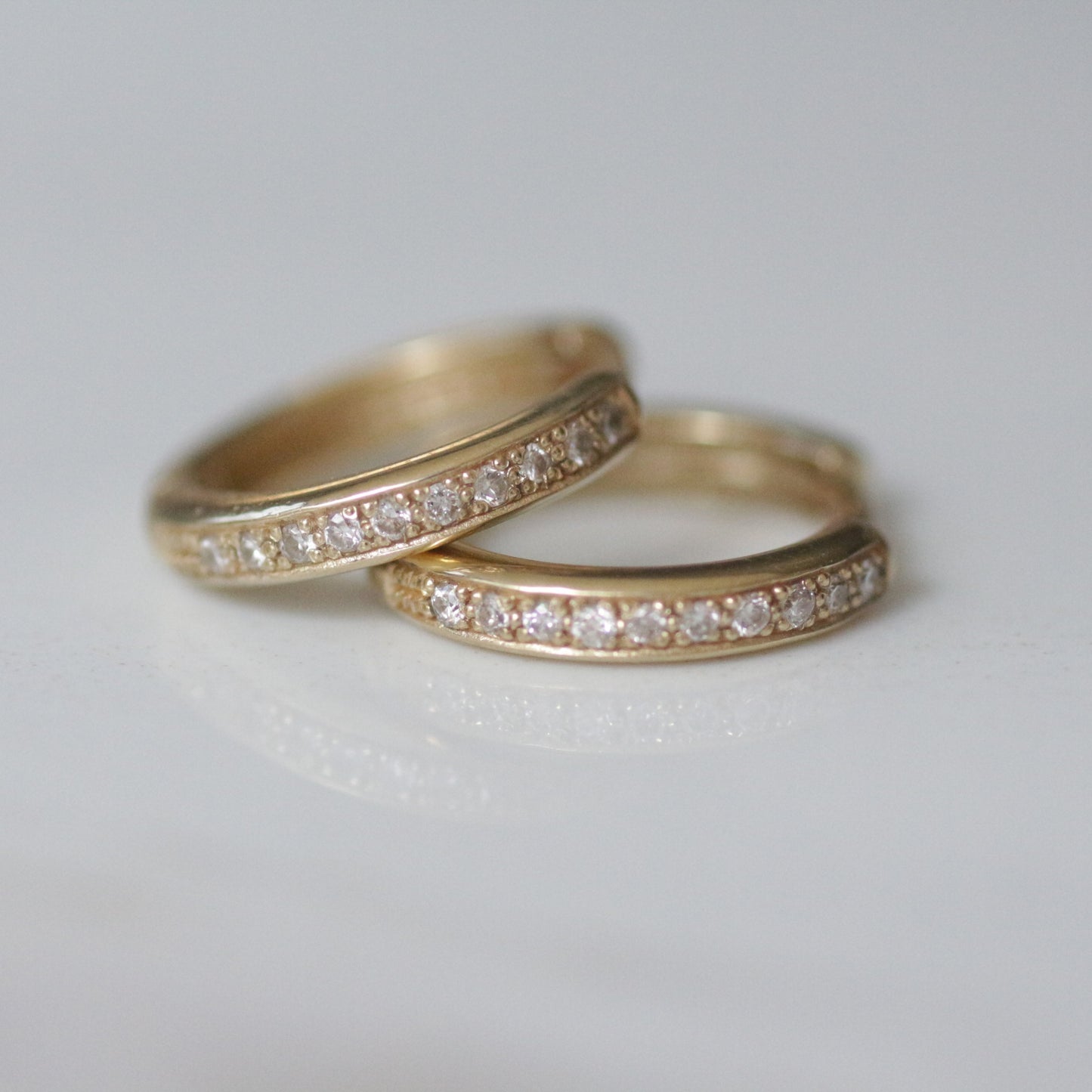 Diamond Hoops 14k gold