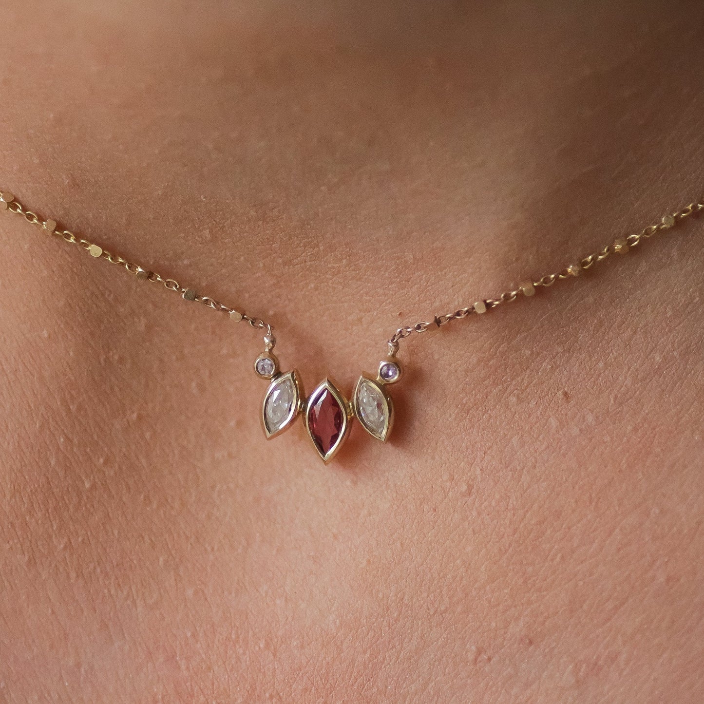 Rose necklace 14k gold