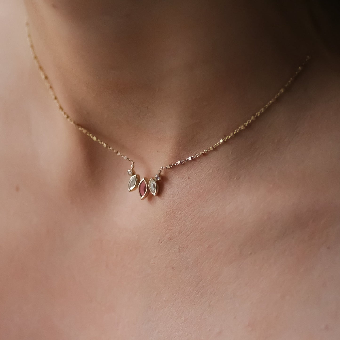 Rose necklace 14k gold