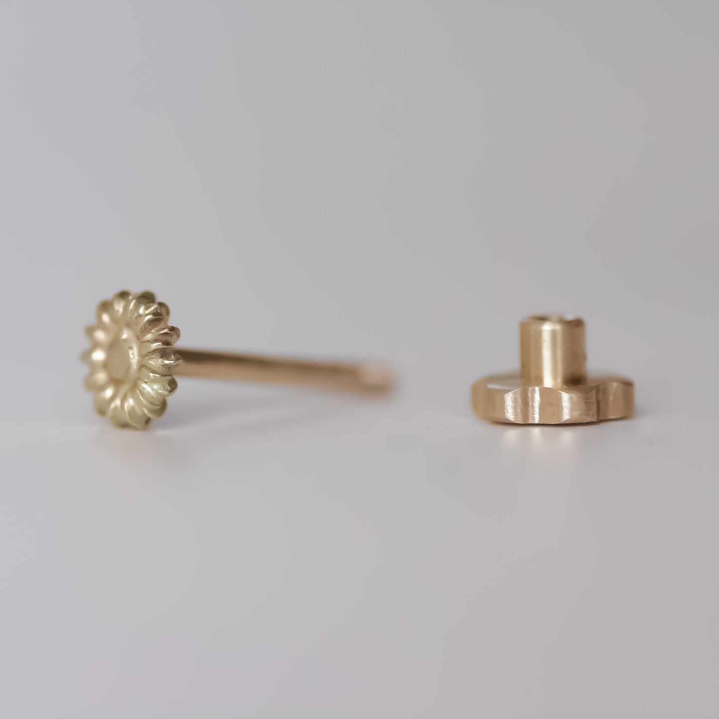 Tiny Piercing stud 14k gold