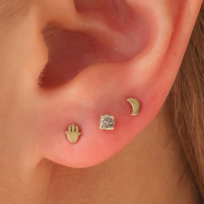 Mystic stud set 14k gold